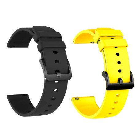 IIK COLLECTION 22mm Silicone Strap for Smart Watches | Combo Pack Compatible With Noise, Fireboltt, Boat Xtend, Pebble, Boat
