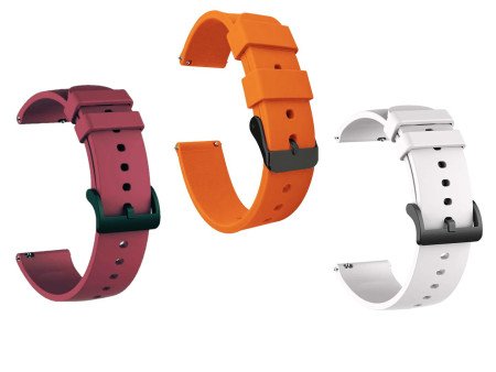 IIK COLLECTION 22mm Silicone Strap for Smart Watches | Combo Pack Compatible With Noise, Fireboltt, Boat Xtend, Pebble, Boat