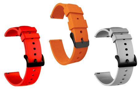 IIK COLLECTION 22mm Silicone Strap for Smart Watches | Combo Pack Compatible With Noise, Fireboltt, Boat Xtend, Pebble, Boat