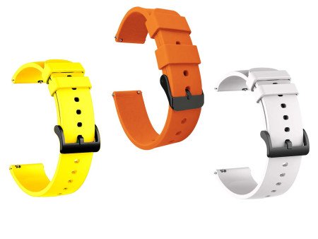 IIK COLLECTION 22mm Silicone Strap for Smart Watches | Combo Pack Compatible With Noise, Fireboltt, Boat Xtend, Pebble, Boat