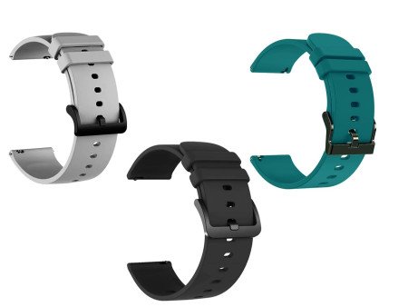 IIK COLLECTION 22mm Silicone Strap for Smart Watches | Combo Pack Compatible With Noise, Fireboltt, Boat Xtend, Pebble, Boat