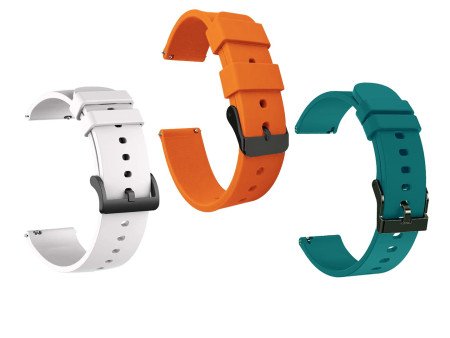 IIK COLLECTION 22mm Silicone Strap for Smart Watches | Combo Pack Compatible With Noise, Fireboltt, Boat Xtend, Pebble, Boat