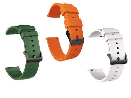 IIK COLLECTION 22mm Silicone Strap for Smart Watches | Combo Pack Compatible With Noise, Fireboltt, Boat Xtend, Pebble, Boat