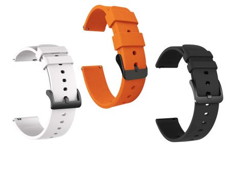 IIK COLLECTION 22mm Silicone Strap for Smart Watches | Combo Pack Compatible With Noise, Fireboltt, Boat Xtend, Pebble, Boat