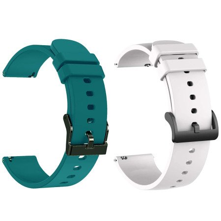 IIK COLLECTION 22mm Silicone Strap for Smart Watches | Combo Pack Compatible With Noise, Fireboltt, Boat Xtend, Pebble, Boat