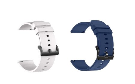 IIK COLLECTION 22mm Silicone Strap for Smart Watches | Combo Pack Compatible With Noise, Fireboltt, Boat Xtend, Pebble, Boat