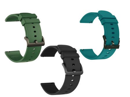 IIK COLLECTION 22mm Silicone Strap for Smart Watches | Combo Pack Compatible With Noise, Fireboltt, Boat Xtend, Pebble, Boat