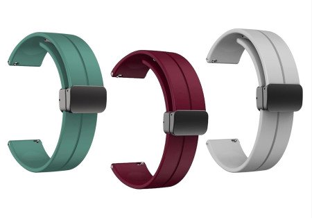 IIK COLLECTION 22mm Silicone Strap for Smart Watches | Combo Pack Compatible With Noise, Fireboltt, Boat Xtend, Pebble, Boat