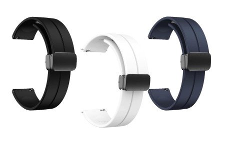 IIK COLLECTION 22mm Silicone Strap for Smart Watches | Combo Pack Compatible With Noise, Fireboltt, Boat Xtend, Pebble, Boat