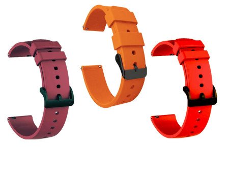 IIK COLLECTION 22mm Silicone Strap for Smart Watches | Combo Pack Compatible With Noise, Fireboltt, Boat Xtend, Pebble, Boat