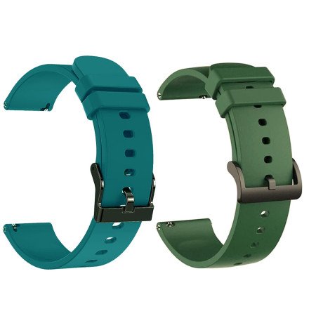 IIK COLLECTION 22mm Silicone Strap for Smart Watches | Combo Pack Compatible With Noise, Fireboltt, Boat Xtend, Pebble, Boat