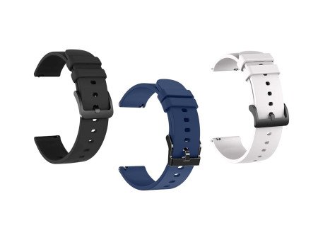 IIK COLLECTION 22mm Silicone Strap for Smart Watches | Combo Pack Compatible With Noise, Fireboltt, Boat Xtend, Pebble, Boat