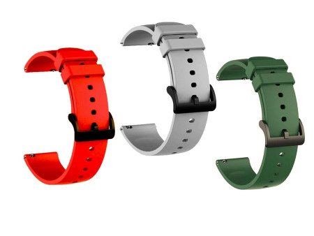 IIK COLLECTION 22mm Silicone Strap for Smart Watches | Combo Pack Compatible With Noise, Fireboltt, Boat Xtend, Pebble, Boat
