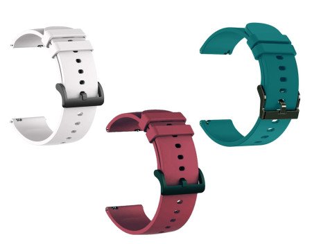 IIK COLLECTION 22mm Silicone Strap for Smart Watches | Combo Pack Compatible With Noise, Fireboltt, Boat Xtend, Pebble, Boat