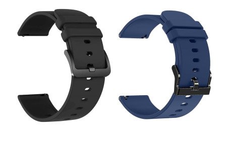 IIK COLLECTION 22mm Silicone Strap for Smart Watches | Combo Pack Compatible With Noise, Fireboltt, Boat Xtend, Pebble, Boat
