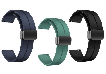 IIK COLLECTION 22mm Silicone Strap for Smart Watches | Combo Pack Compatible With Noise, Fireboltt, Boat Xtend, Pebble, Boat