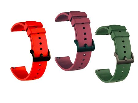 IIK COLLECTION 22mm Silicone Strap for Smart Watches | Combo Pack Compatible With Noise, Fireboltt, Boat Xtend, Pebble, Boat