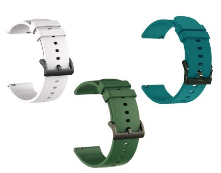 IIK COLLECTION 22mm Silicone Strap for Smart Watches | Combo Pack Compatible With Noise, Fireboltt, Boat Xtend, Pebble, Boat