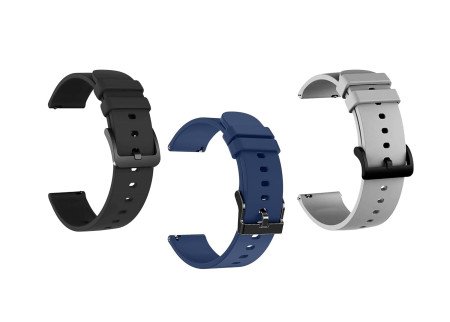 IIK COLLECTION 22mm Silicone Strap for Smart Watches | Combo Pack Compatible With Noise, Fireboltt, Boat Xtend, Pebble, Boat