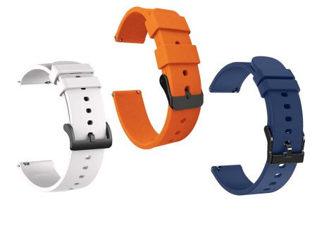 IIK COLLECTION 22mm Silicone Strap for Smart Watches | Combo Pack Compatible With Noise, Fireboltt, Boat Xtend, Pebble, Boat