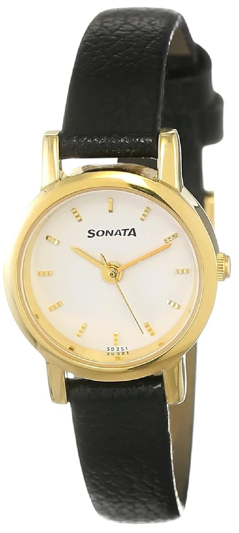 Sonata Quartz Analog White Dial Leather Strap Watch for Women-NS8976YL02W/NT8976YL02W Sonata Quartz Analog White Dial Leather Strap Watch for Women-NS8976YL02W/NT8976YL02W