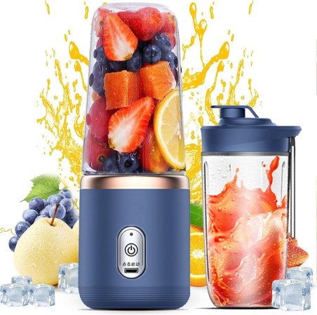 Portable Blender Electric Juicer USB Rechargeable Fruit Mixers Mini Personal Smoothie Maker 6 Blades 3 Gears Ideal for