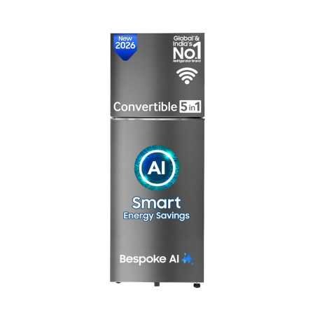 Samsung 350 L, 3 Star, Convertible 5-in-1, Digital Inverter, Frost Free Double Door, WiFi Bespoke AI Refrigerator