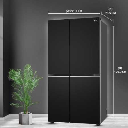 LG 655 L, 3 Star, Frost Free Smart Inverter Double Door Side by Side Refrigerator (GL-B257HWBY, Western Black, Express Freezing