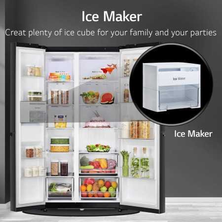 LG 655 L, 3 Star, Frost Free Smart Inverter Double Door Side by Side Refrigerator (GL-B257HWBY, Western Black, Express Freezing