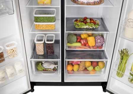 LG 655 L, 3 Star, Frost Free Smart Inverter Double Door Side by Side Refrigerator (GL-B257HWBY, Western Black, Express Freezing