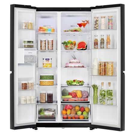 LG 655 L, 3 Star, Frost Free Smart Inverter Double Door Side by Side Refrigerator (GL-B257HWBY, Western Black, Express Freezing