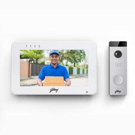 Godrej SeeThru NeX Touch Video Door Phone | 7" HD Touch Display, WiFi Mobile Connectivity, 2MP 1080P Outdoor Camera with Angular