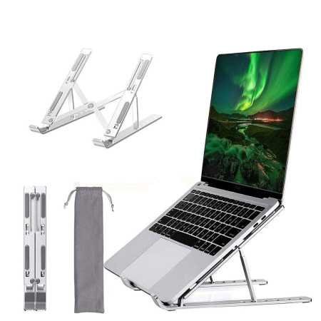 Dyazo 6 Angles Adjustable Aluminum Ergonomic Foldable Portable Tabletop Laptop/Desktop Riser Stand Holder Compatible for