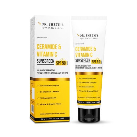Dr. Sheth's Women & Men Ceramide & Vitamin C Sunscreen For All Skin Types Spf 50+ Pa+++|For Deep Dr. Sheth's Women & Men Ceramide & Vitamin C Sunscreen For All Skin Types Spf 50+ Pa+++|For Deep