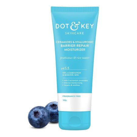 Dot & Key Ceramides Moisturizer with Hyaluronic for Intense Moisturizing and Skin Strengthening | With Probiotic & Rice Water I