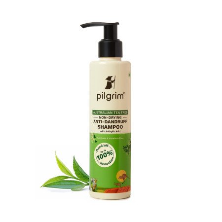 Pilgrim Australian Tea Tree Non-Drying Anti-Dandruff Shampoo 200 ml | Removes Dandruff from Source | Helps with Itching,