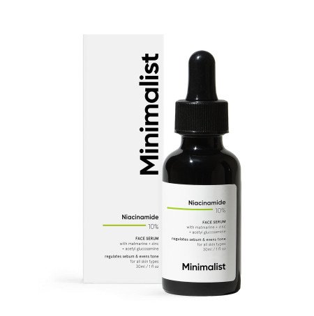 Minimalist 10% Niacinamide Face Serum for Acne Marks, Blemishes & Oil Balancing with Zinc | Skin Clarifying Anti Acne Serum for