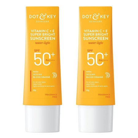 DOT & KEY Vitamin C + E Super Bright Sunscreen Spf 50|Water-Light,UVA/UVB & Blue Light Protection|For Even Toned & Glowing