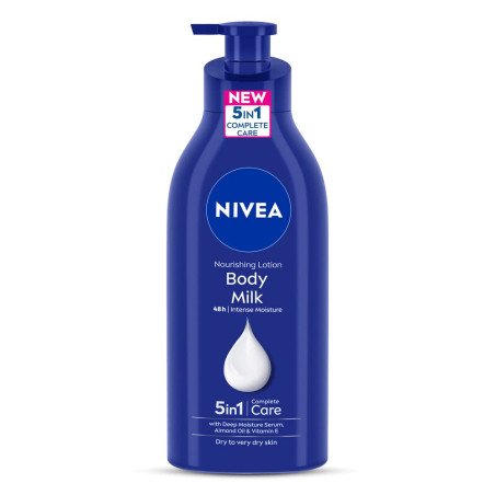 NIVEA Nourishing Body Milk 600ml Body Lotion | 48 H Moisturization | With 2X Almond Oil | Smooth and Healthy Looking Skin |For