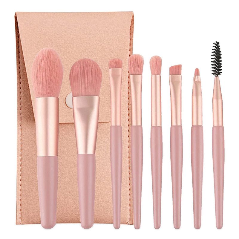 Sloane Brushes with Bag, 8PCS Professional Makeup Brush Set, Travel Size Cosmetic Brushes Kit for Face Foundation Blush Eye