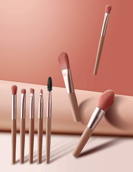 Sloane Brushes with Bag, 8PCS Professional Makeup Brush Set, Travel Size Cosmetic Brushes Kit for Face Foundation Blush Eye