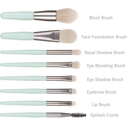 Sloane Brushes with Bag, 8PCS Professional Makeup Brush Set, Travel Size Cosmetic Brushes Kit for Face Foundation Blush Eye