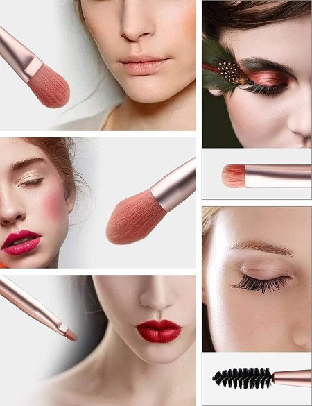 Sloane Brushes with Bag, 8PCS Professional Makeup Brush Set, Travel Size Cosmetic Brushes Kit for Face Foundation Blush Eye