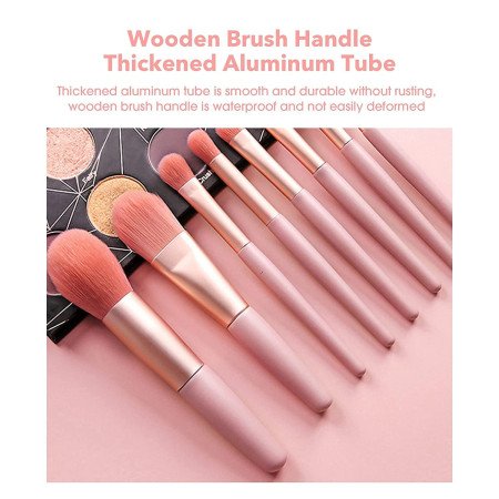 Sloane Brushes with Bag, 8PCS Professional Makeup Brush Set, Travel Size Cosmetic Brushes Kit for Face Foundation Blush Eye