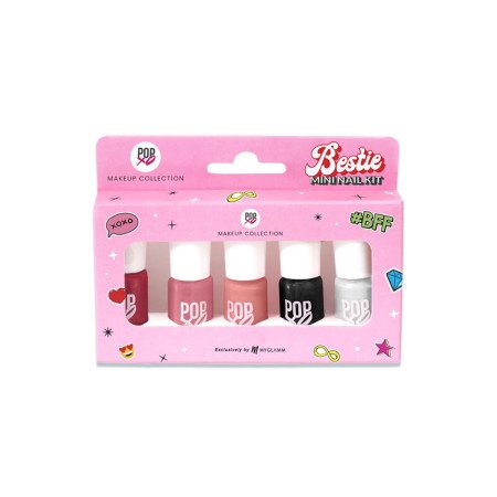 MyGlamm POPxo Makeup - Mini Nail Kit - Bestie - 15ml (Set of 5) | Glossy Nail Polish Set | Long Lasting & High Gloss Effect |