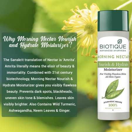 Biotique Morning Nectar Flawless Skin Moisturizer Lotion L Prevents Dark Spots, Blackheads And Blemishes L Visibly Flawless Skin Biotique Morning Nectar Flawless Skin Moisturizer Lotion L Prevents Dark Spots, Blackheads And Blemishes L Visibly Flawless Skin