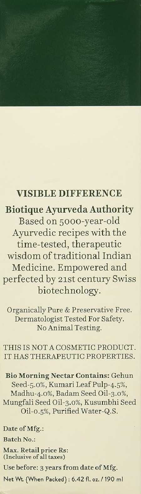 Biotique Morning Nectar Flawless Skin Moisturizer Lotion L Prevents Dark Spots, Blackheads And Blemishes L Visibly Flawless Skin Biotique Morning Nectar Flawless Skin Moisturizer Lotion L Prevents Dark Spots, Blackheads And Blemishes L Visibly Flawless Skin