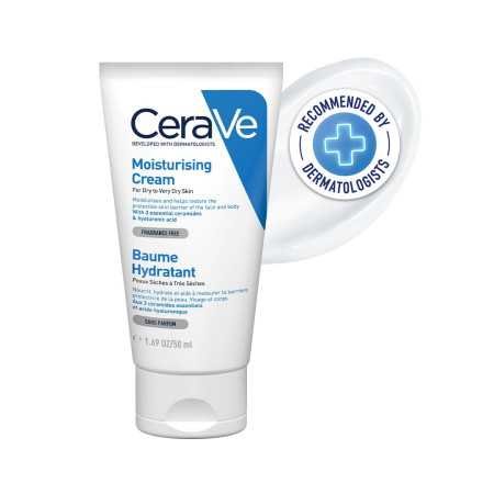 CeraVe Moisturizing Cream For Dry To Very Dry Skin (50ml) - Formulated with 3 Essential Ceramides And Hyaluronic Acid |
