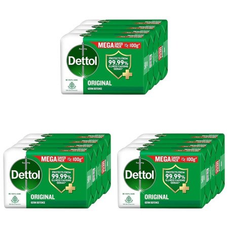 Dettol Original Germ Protection Bathing Soap Bar (400gm) | Kills 99.99% germs, 100g - Pack of 4