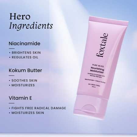 Foxtale Nourishing Face Moisturizer with Niacinamide for 24 Hr Hydration, Lightweight & Non-Sticky, For Soft & Glowing Skin, Men Foxtale Nourishing Face Moisturizer with Niacinamide for 24 Hr Hydration, Lightweight & Non-Sticky, For Soft & Glowing Skin, Men